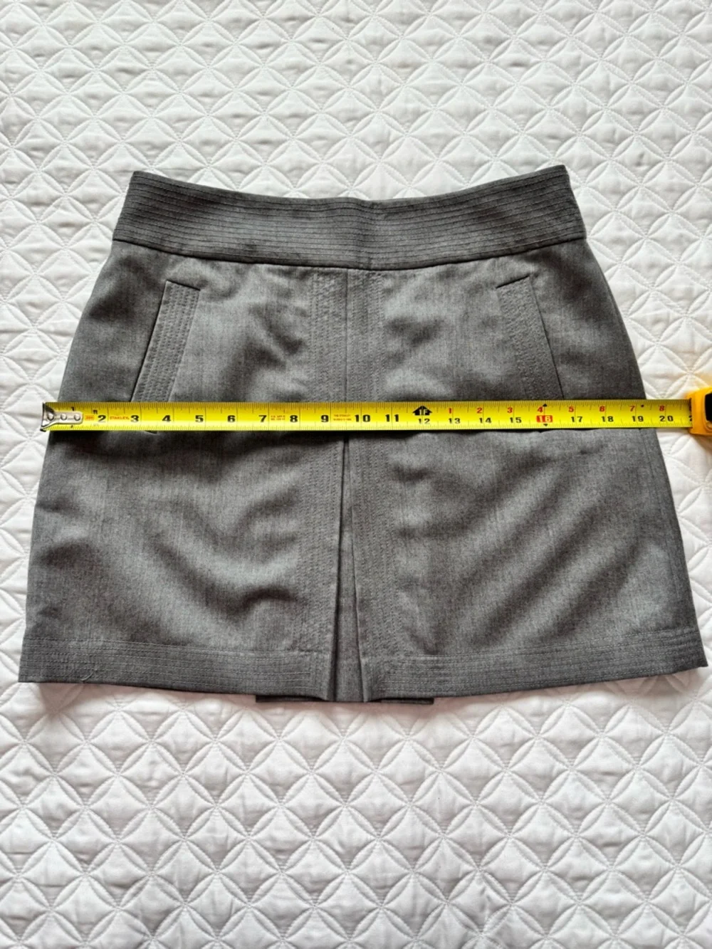 J. Crew Gray 100% Wool Mini Skirt Front Pleat Y2K Size 6